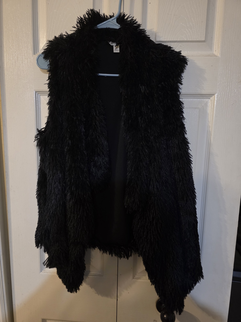 Cato Black Faux Fur Sleeveless Vest